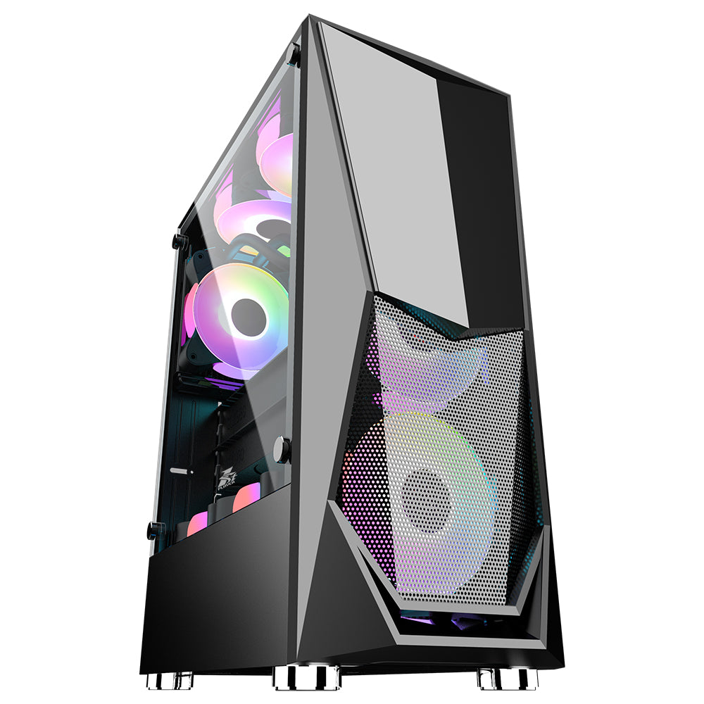 1STPLAYER DK-3 ATX RGB Tempered Glass Gaming Casing Chassis (Black/White/Pink)