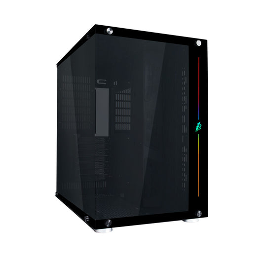 1STPLAYER Steampunk SP8 ATX RGB Tempered Glass Gaming Casing Chassis (Black/White)